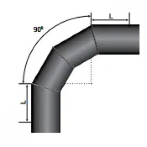 Отвод 90° сварной четырехсекционный SDR 13.6 Ø 355 мм L 300 мм
